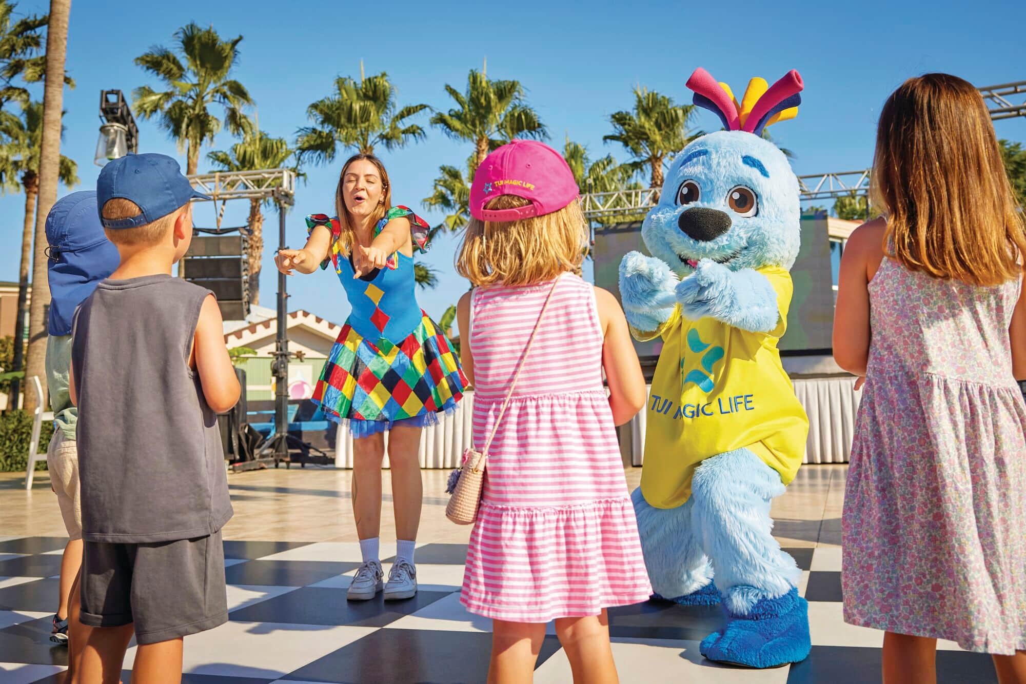 Children taking part in an outdoor entertainment activity at TUI MAGIC LIFE Masmavi.