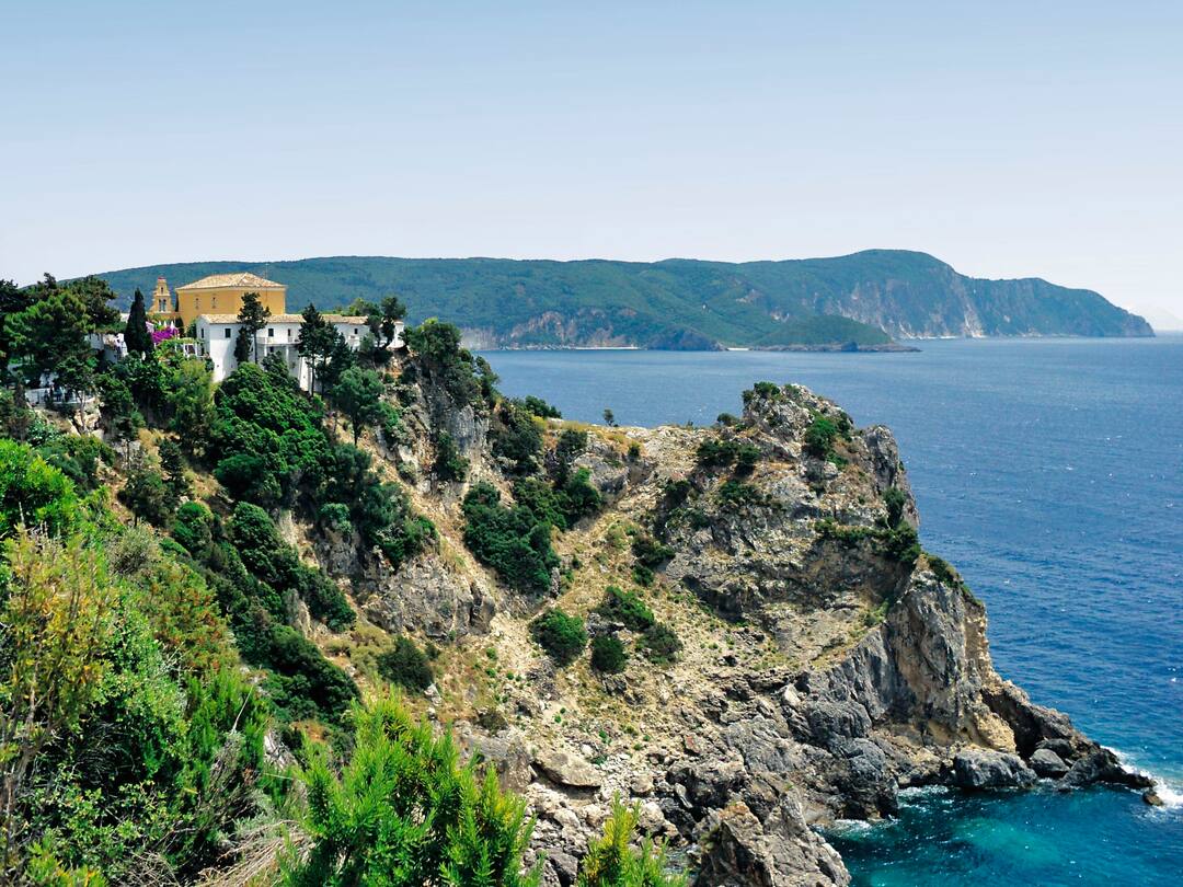 View of Monastery, Paleokastritsa, Corfu
