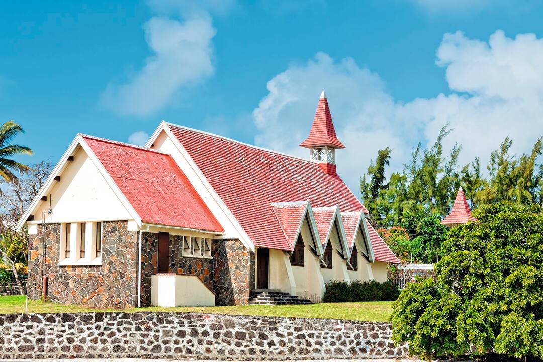 Red-roofed chapel