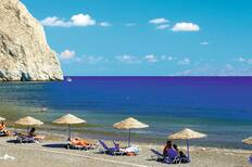 Relaxing on the beach, Perissa, Santorini