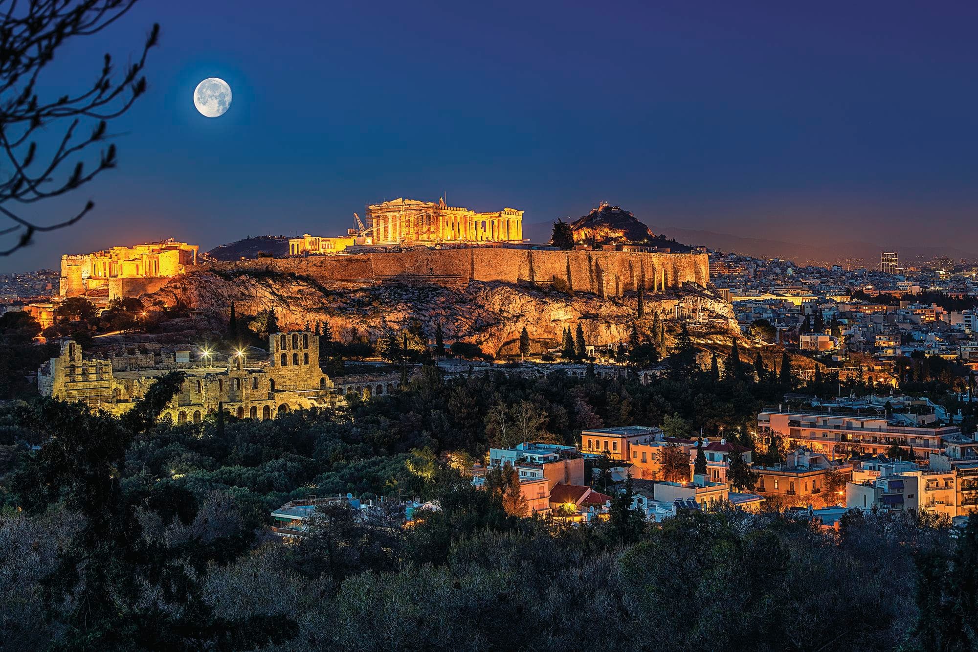 Full moon over the Acropolis