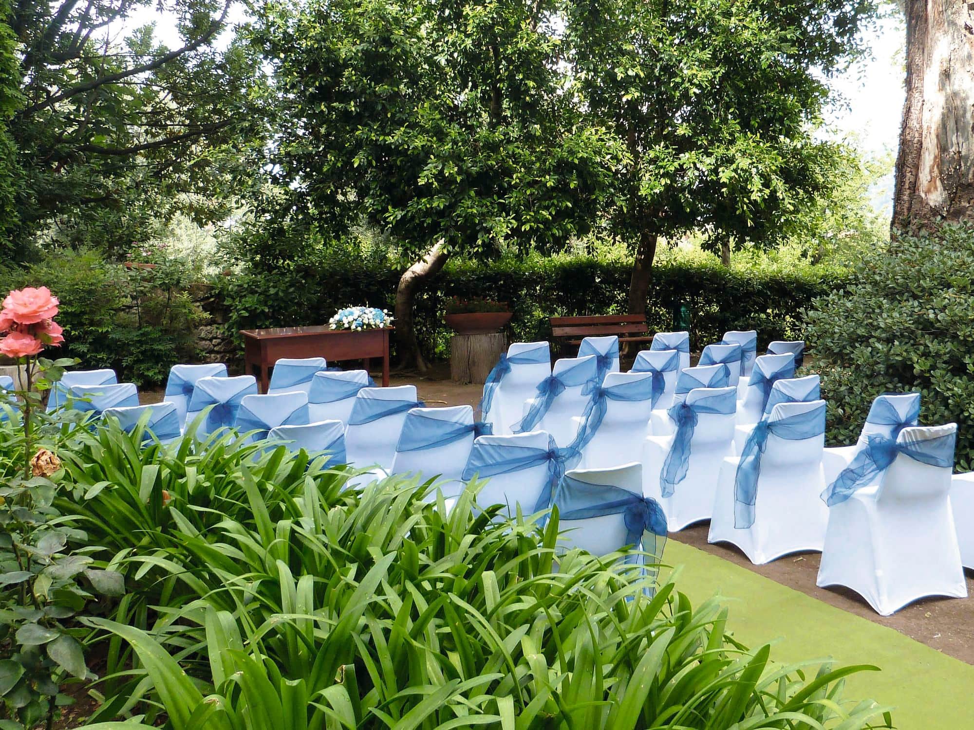 A wedding ceremony set-up in Correale Museum, Italy.