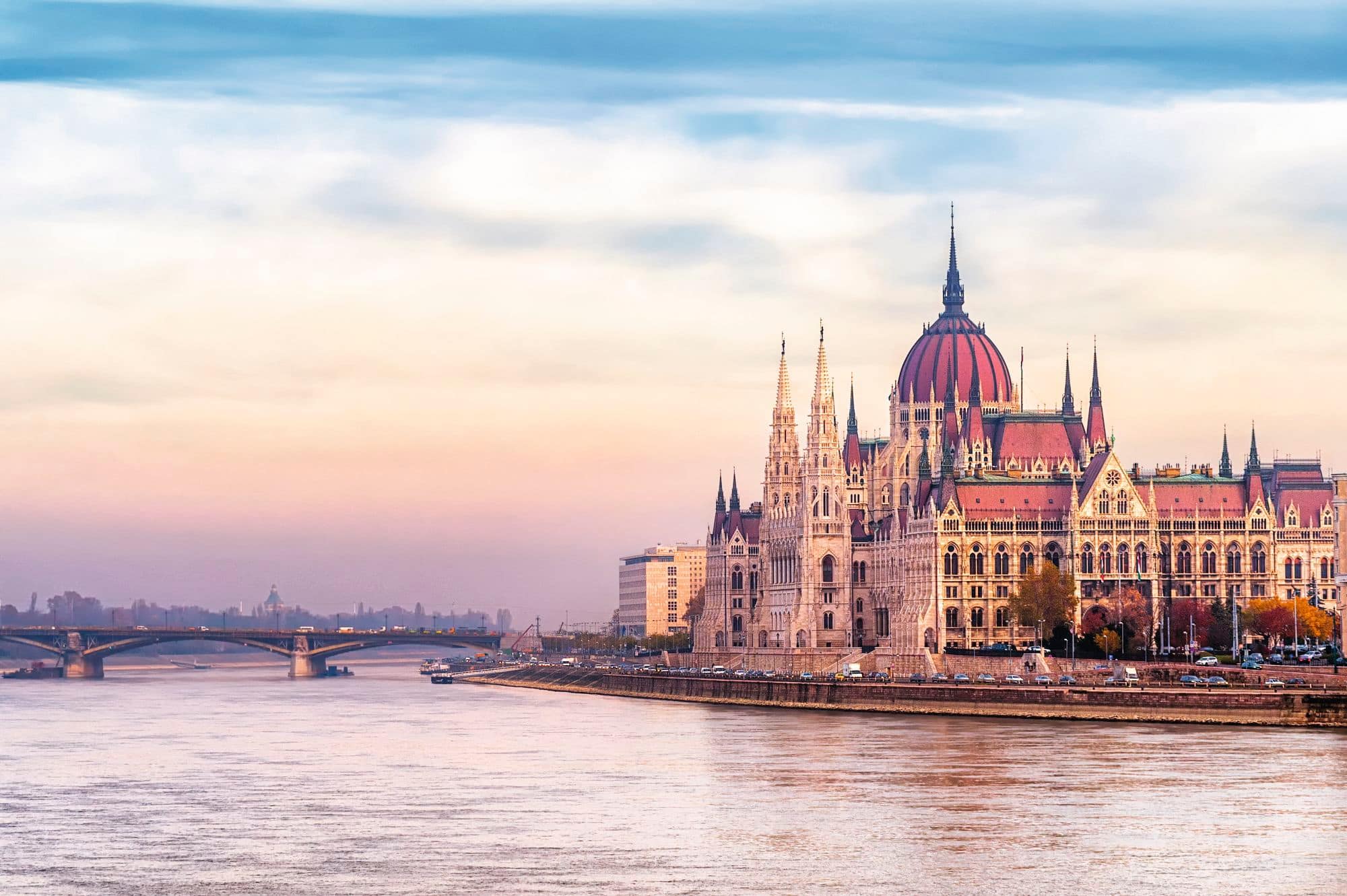 Hungarian Parliament Building next to the River Danube