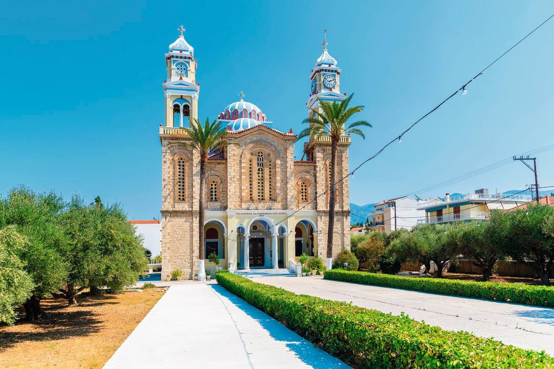 Old church in Karlovasi town, Samos island, Greece