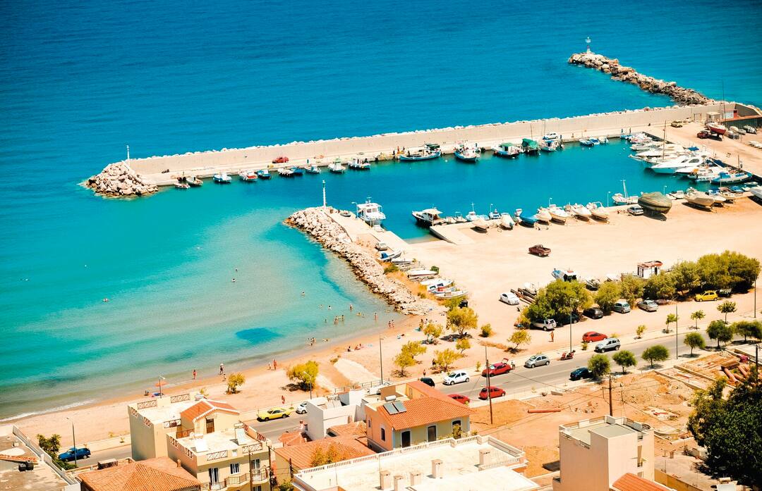 Karlovasi port and beach, Samos, Greece