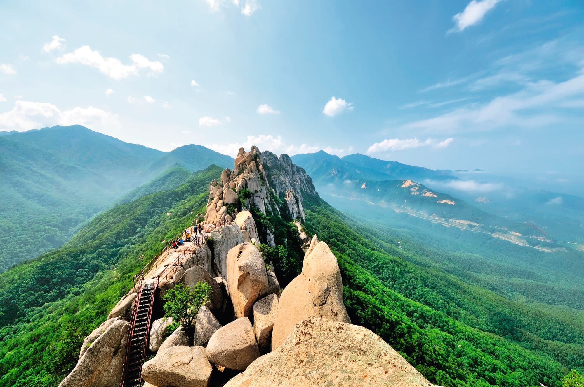 Ulsanbawi Rock formation in the Seoraksan National Park in South Korea.