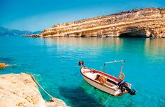 Matala Beach, on south coast of Crete, Greece