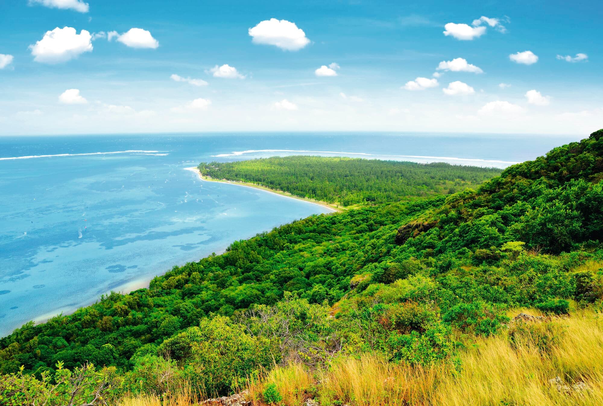 Countryside and coast of Mauritius.