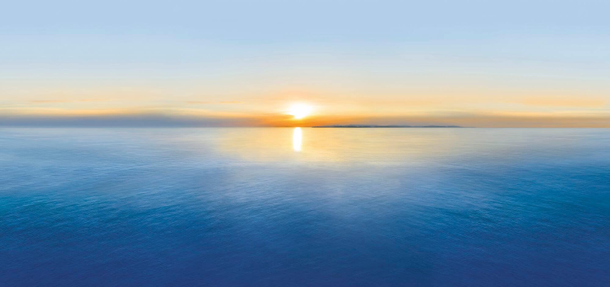 Sunset view over open water.