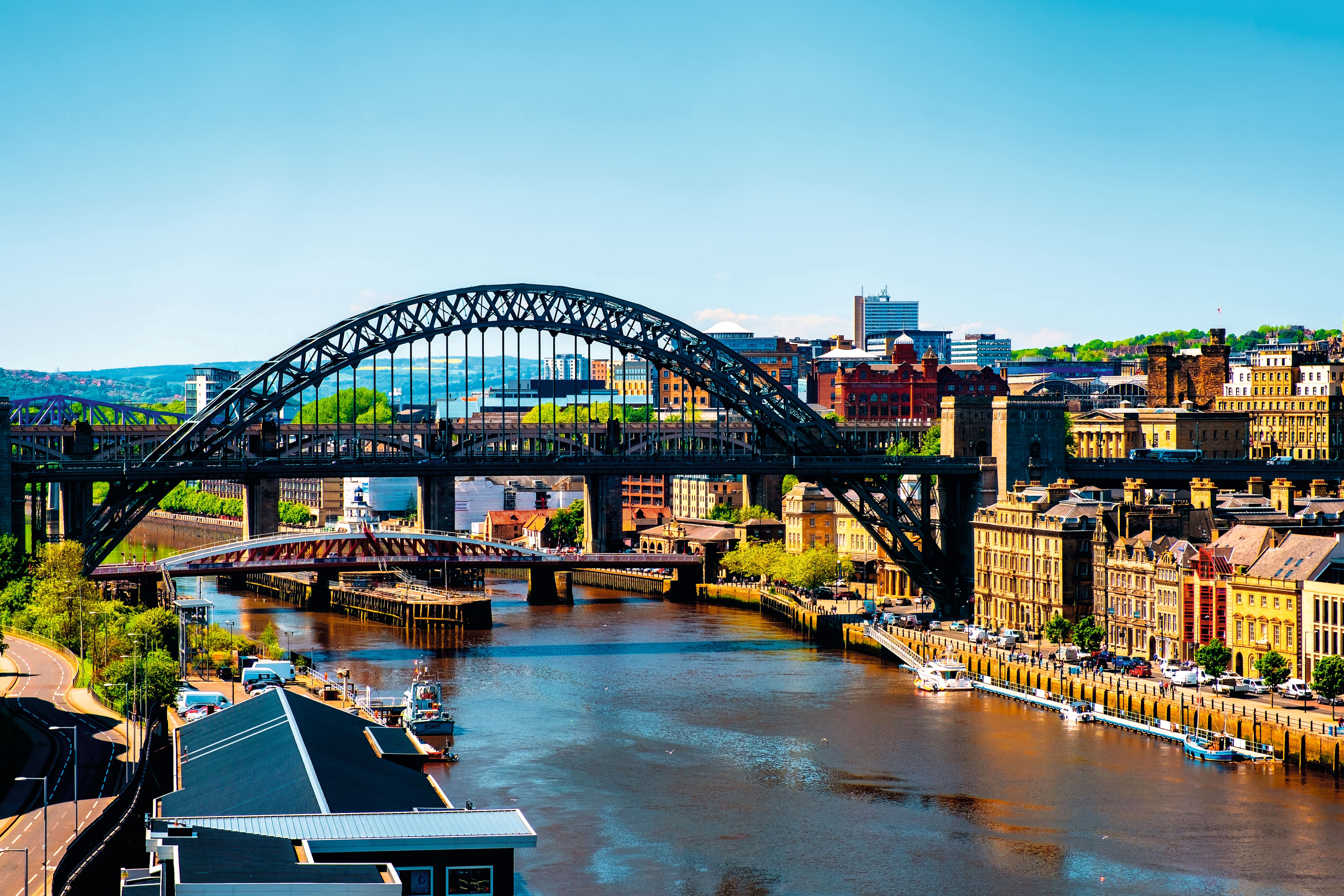 A view of the High Level Bridge over the river Tyne in Newcastle upon Tyne.