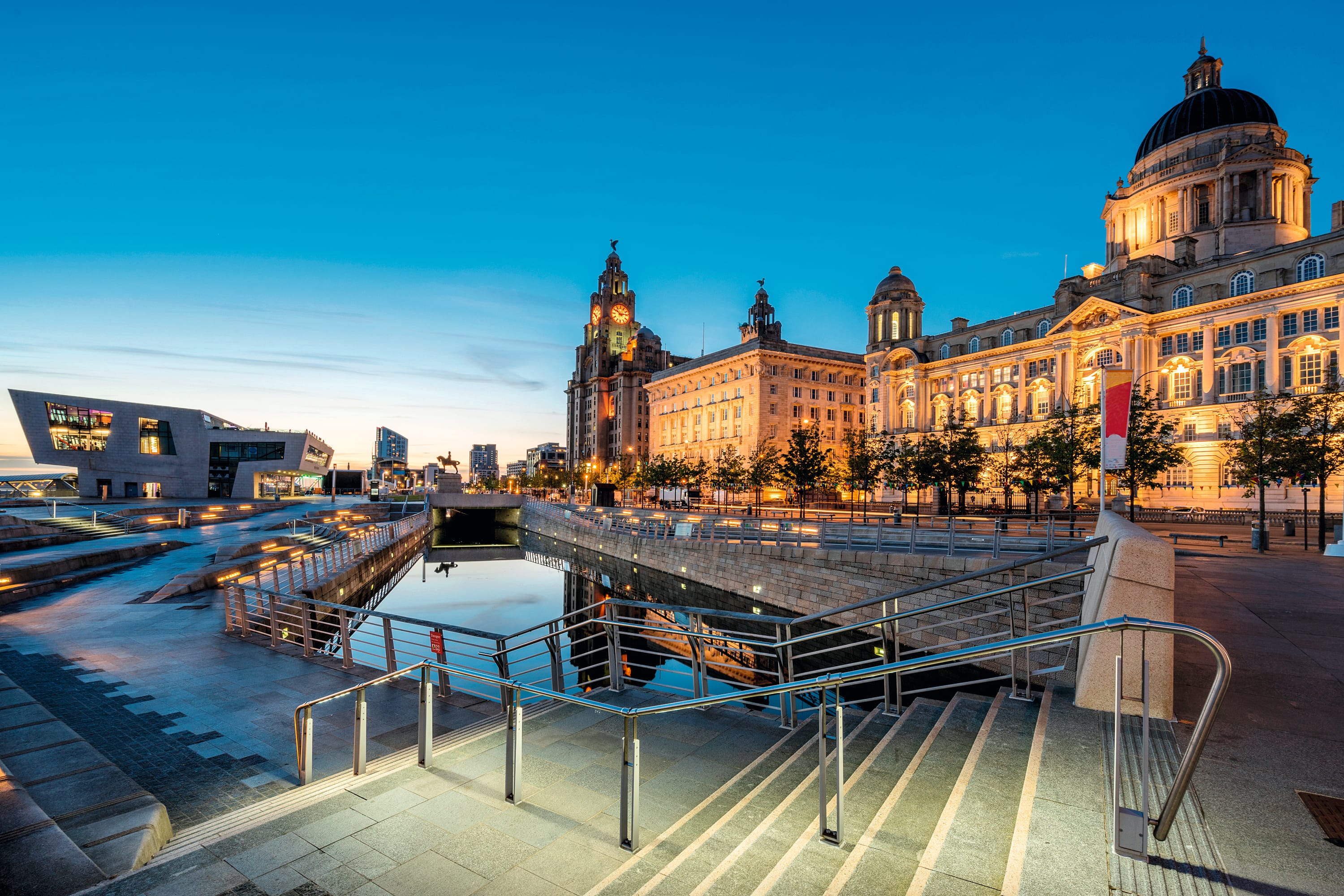 The Three Graces on Liverpool's Pier Head waterfront.