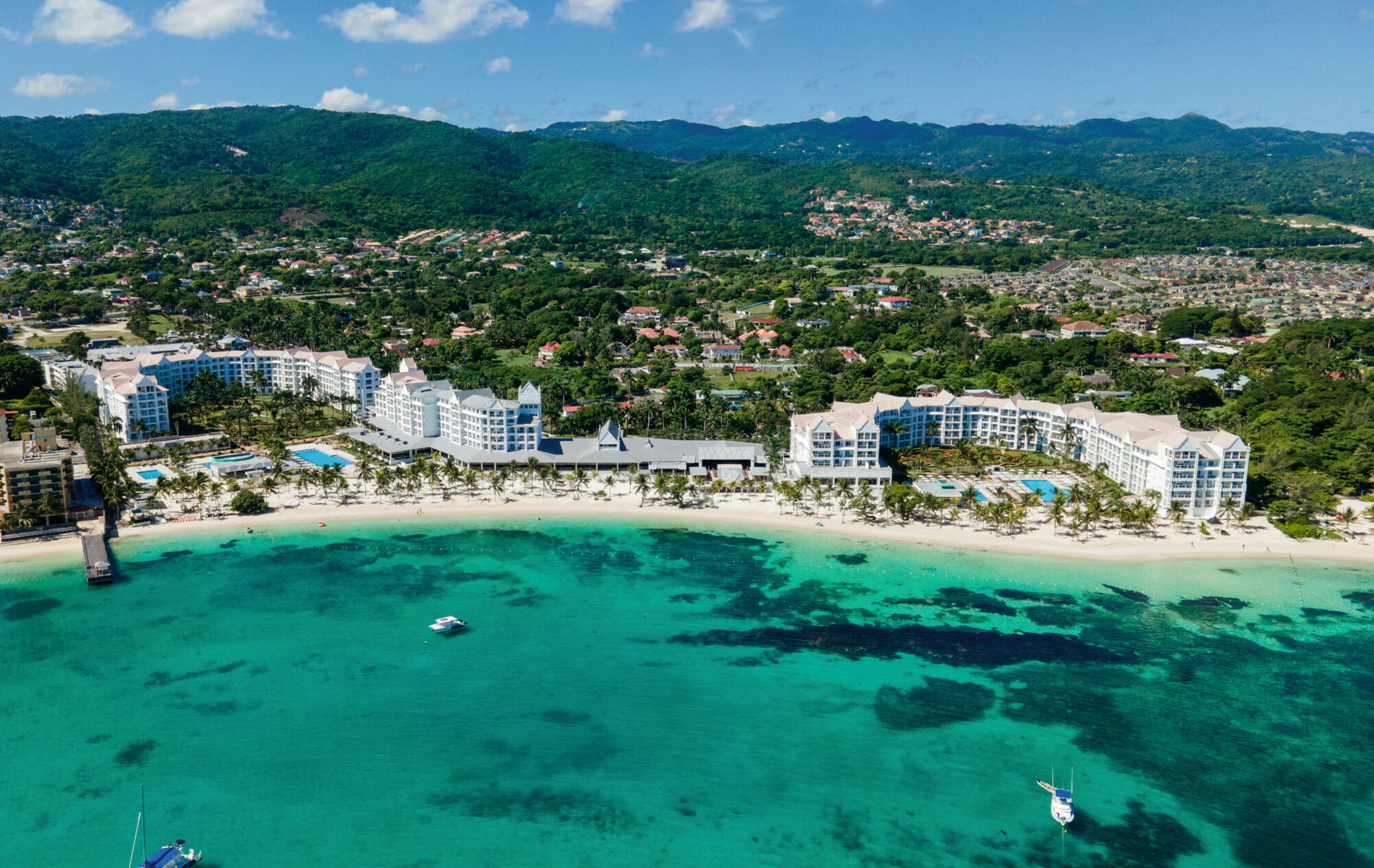 Aerial view of the Riu Ochos Rios waterfront.