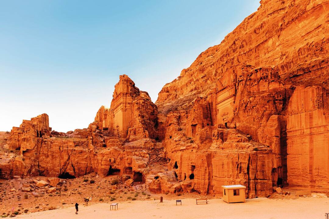 Red mountains in Petra, Jordan.