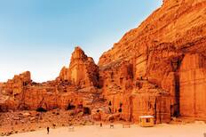 Red mountains in Petra, Jordan.