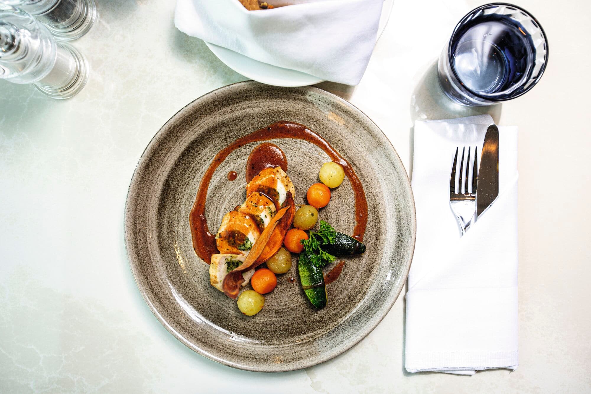 A meal onboard the TUI Maya.