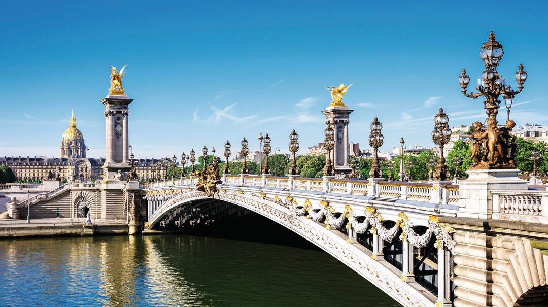 Pont Alexandre III bridge over river Seine, Paris, France