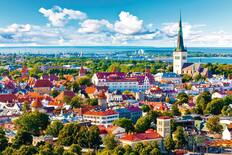 Aerial Panorama of the Old Town in Tallinn