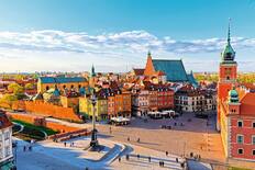 Top view of the old city in Warsaw
