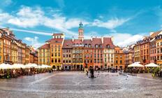 Old town square in Warsaw in a summer day, Poland