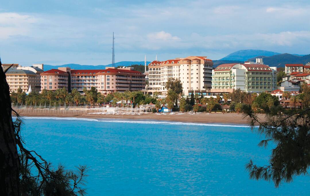 A range of hotel complexes at Okurcalar Beach, Turkey
