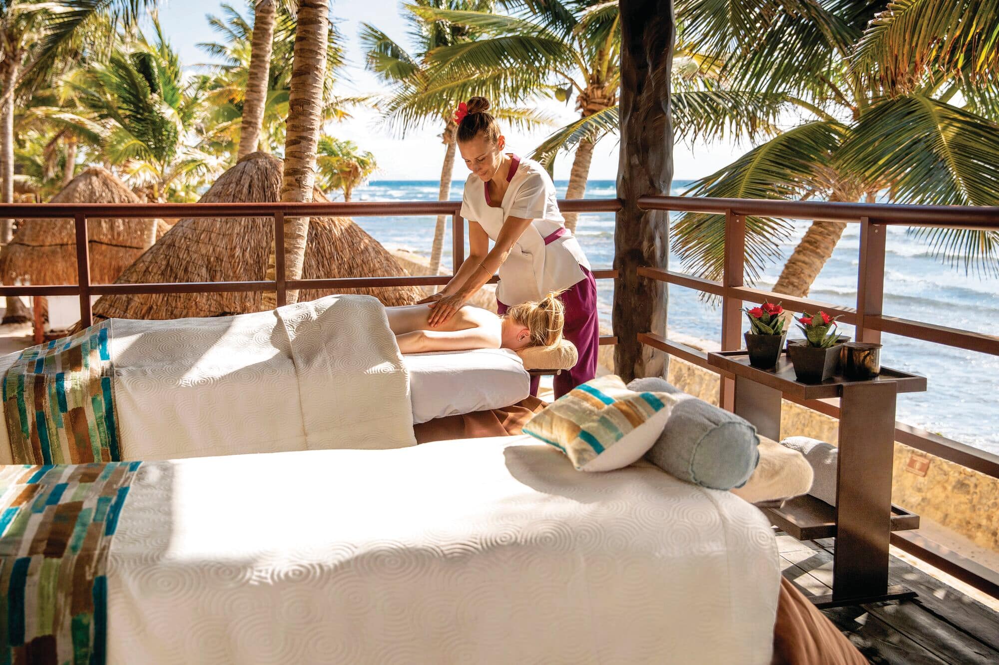 Beachfront sky massage at the TUI BLUE El Dorado Seaside Palms.