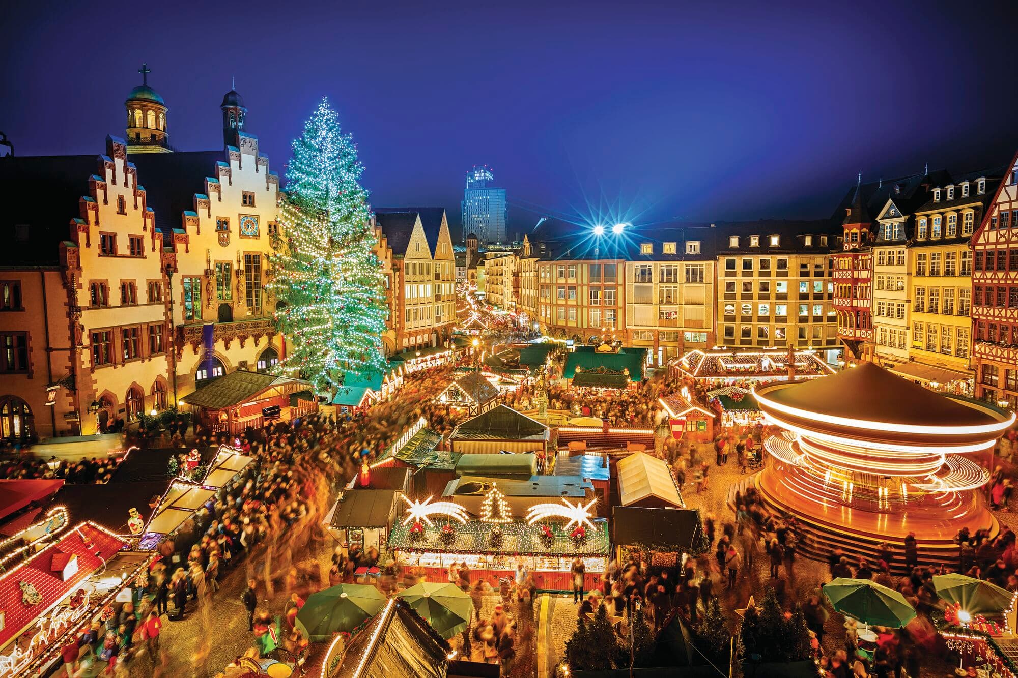 View of German Christmas market.