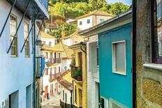 Narrow street in old town of Entre-os-Rios, Penafiel, Douro Valley, Portugal