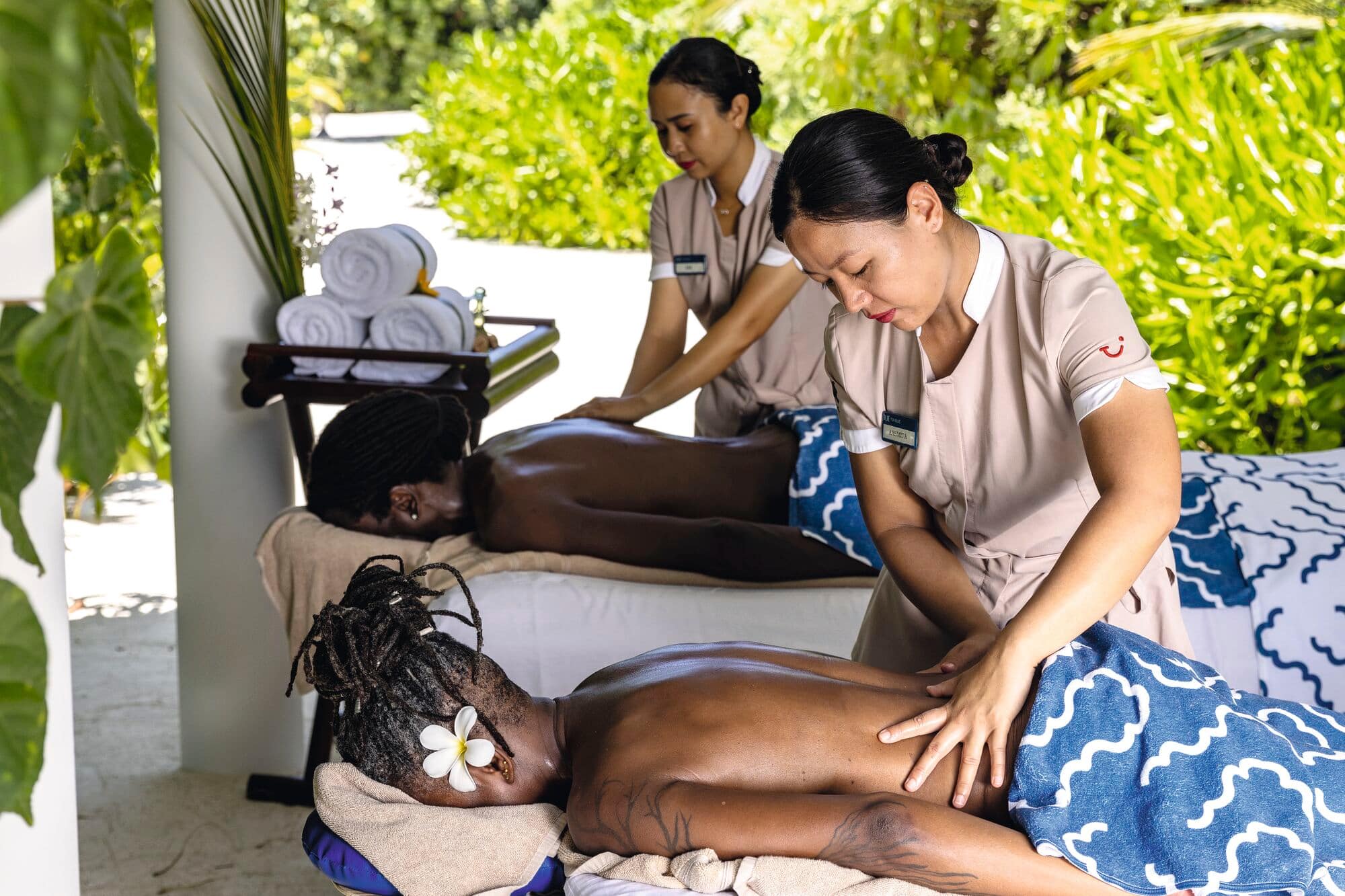 Couple having a massage.