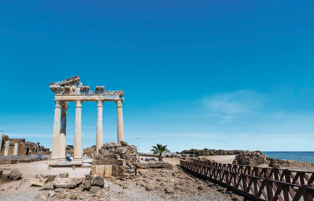 Apollo temple ruins in Side near Antalya, Turkey.