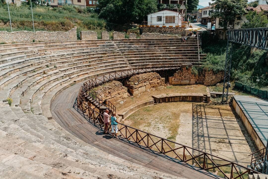 Ancient theatre of Ohrid, Lake Ohrid, North Macedonia