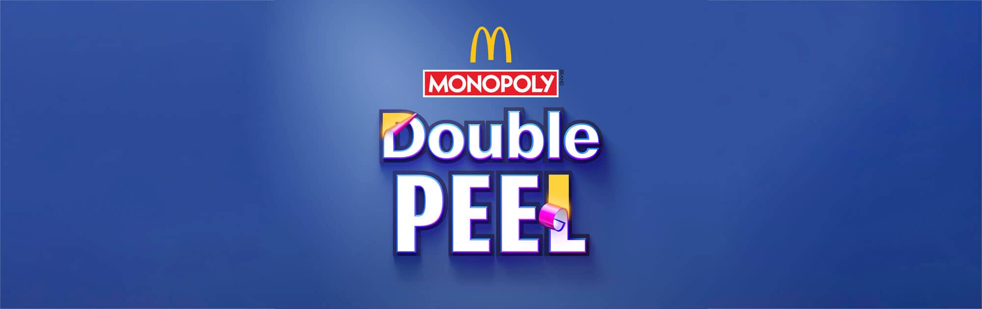 A blue background with the text "Monopoly Double Peel".