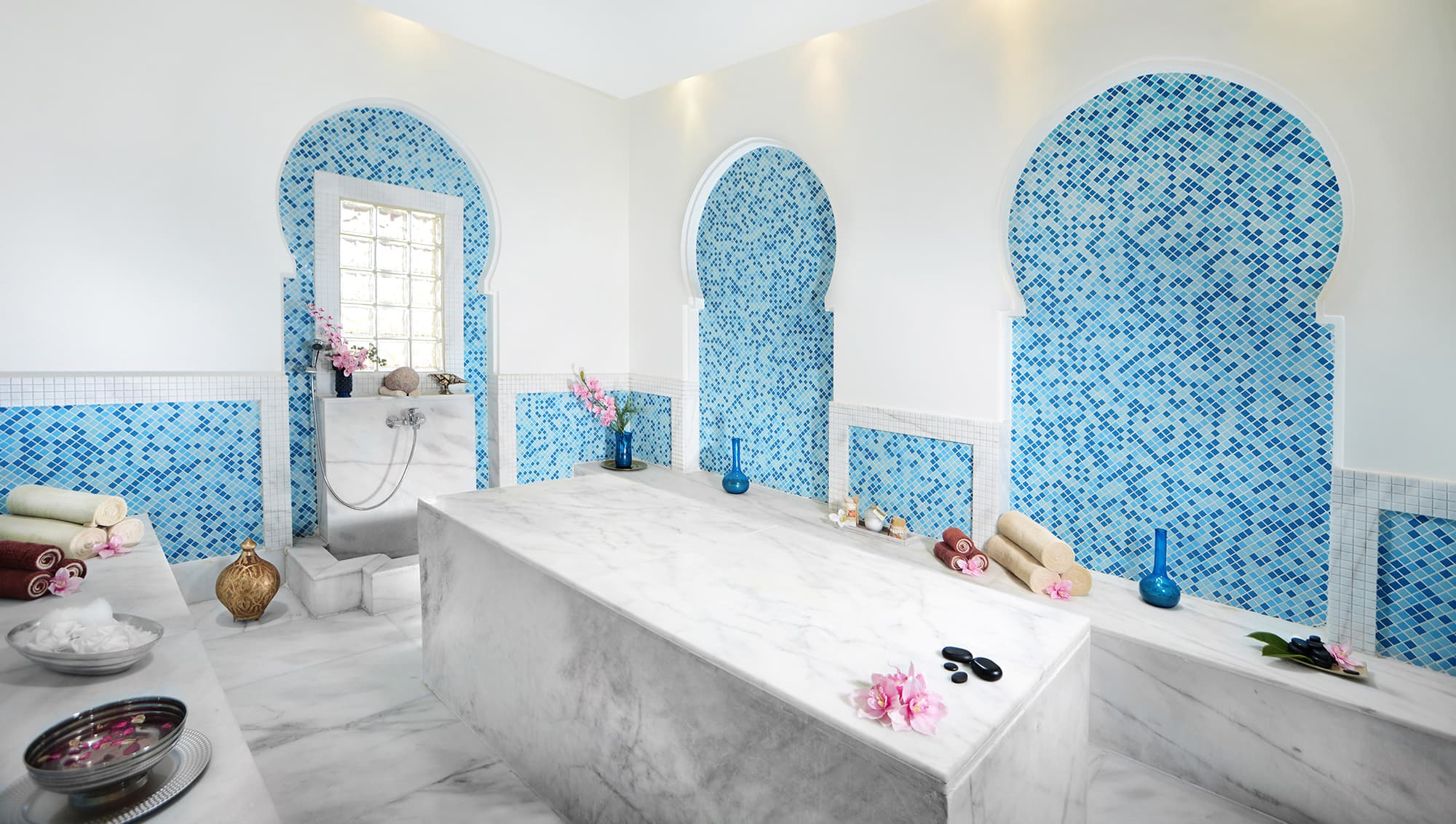 A view of a hammam spa room at Jaz Aquamarine, Hurghada, Egypt.
