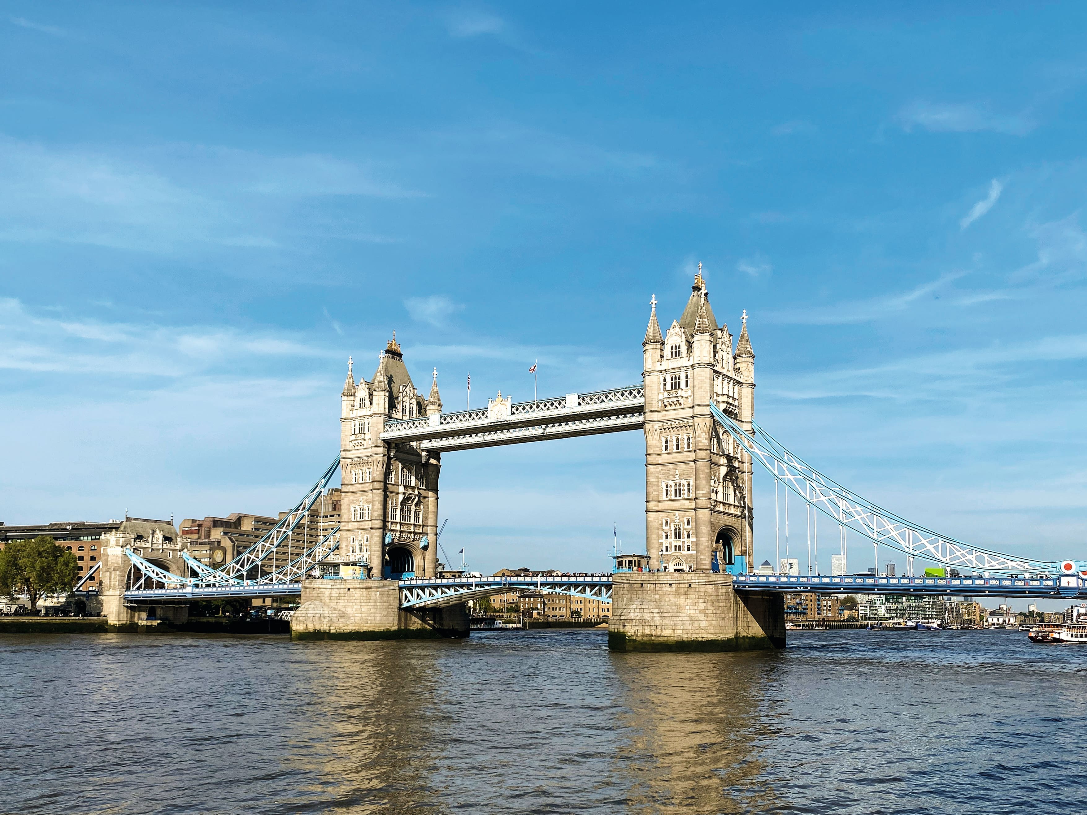 Tower Bridge from the Thames.
