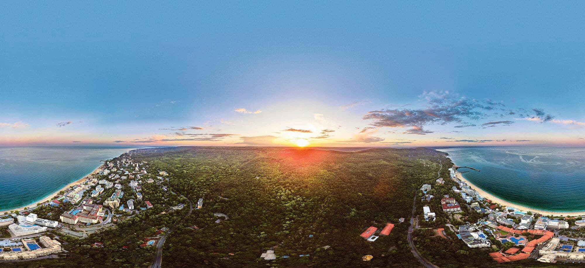 Sunset view over Bulgaria.