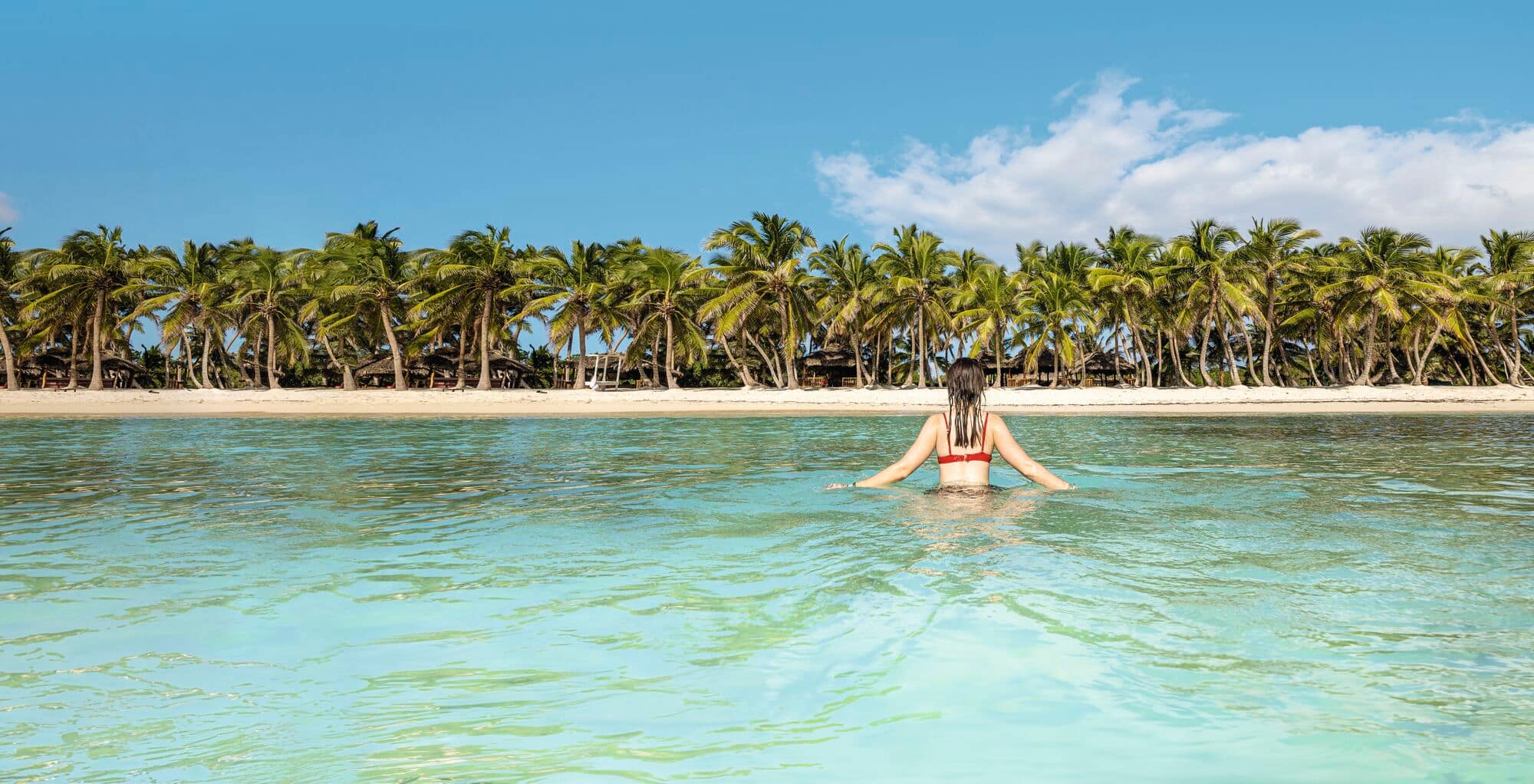 A woman in the sea in Dominican Republic.