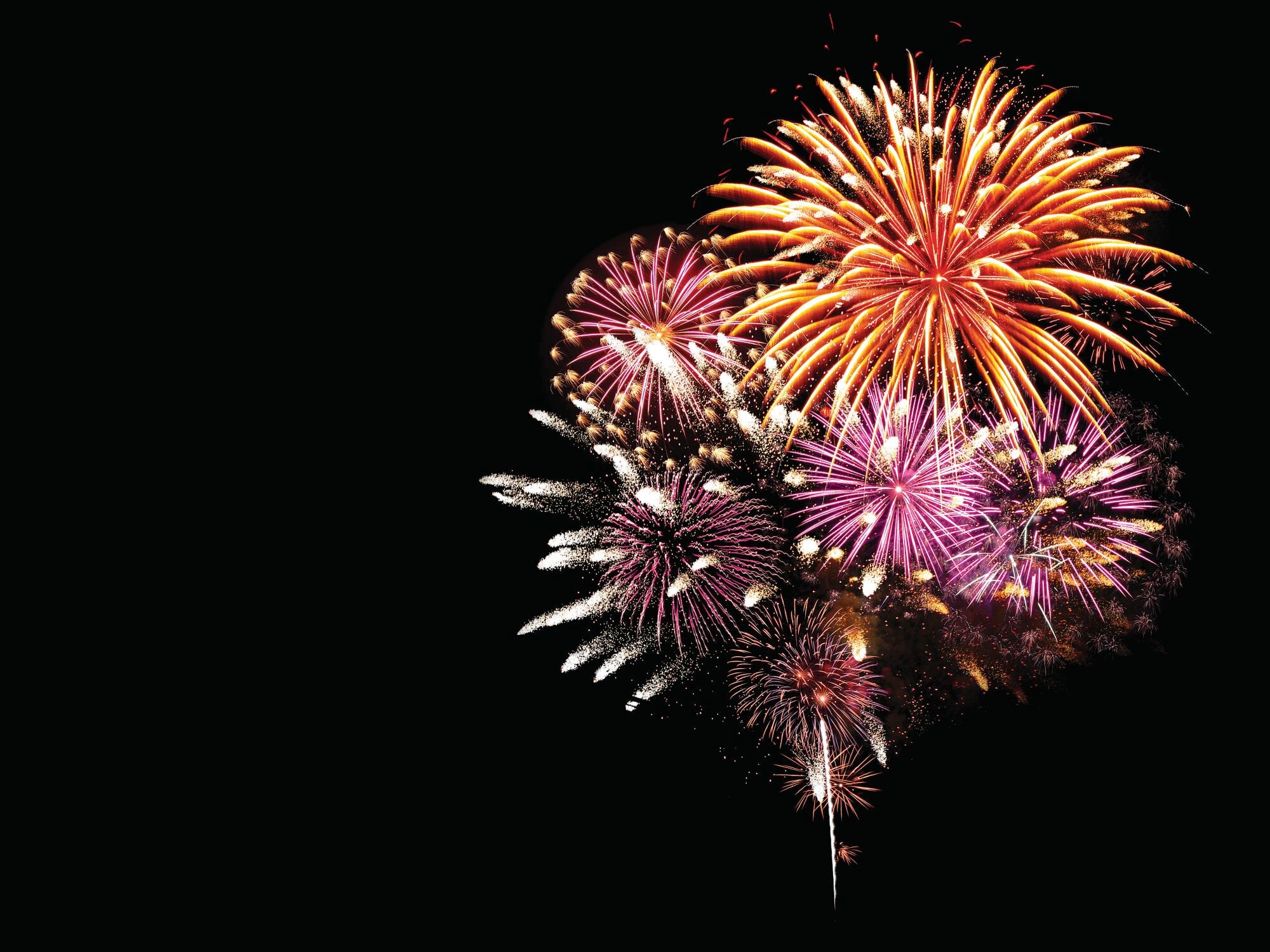 Fireworks light up the sky with a display.