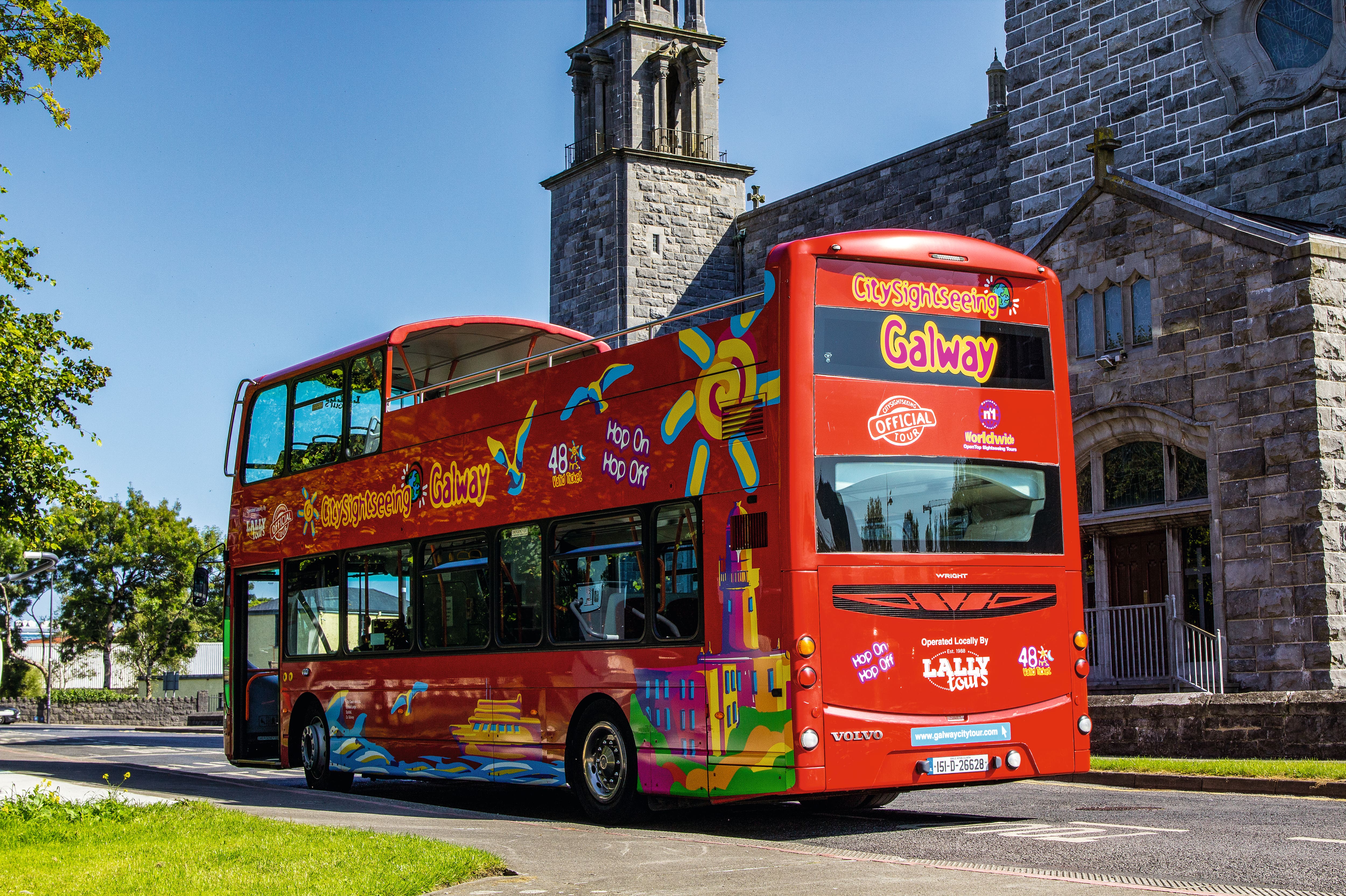 Hop-on-hop-off bus in Galway.
