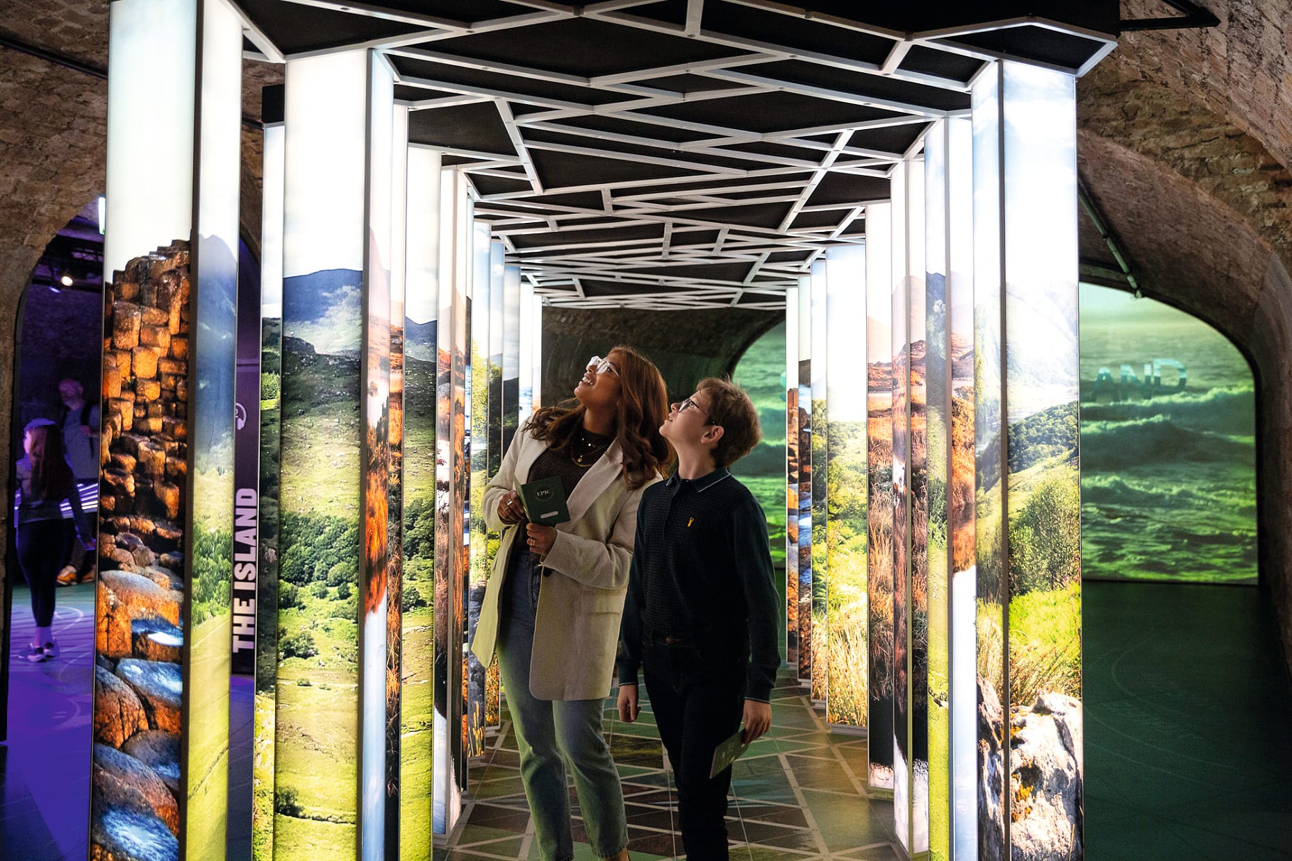 Visitors looking around the museum.