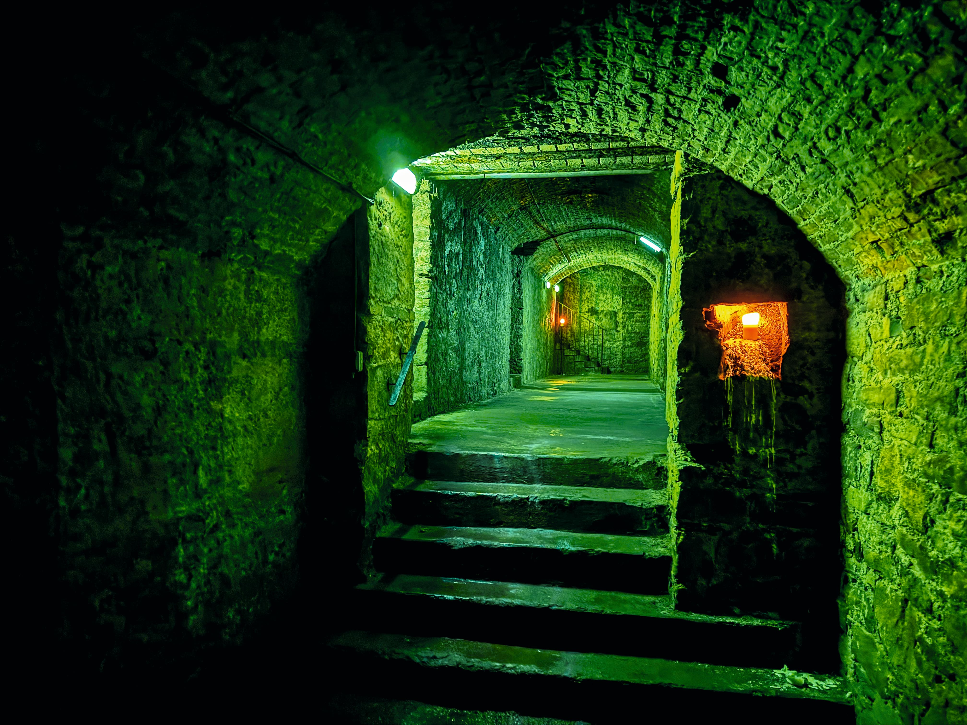 A view of a tunnel at the Edinburgh Vaults.