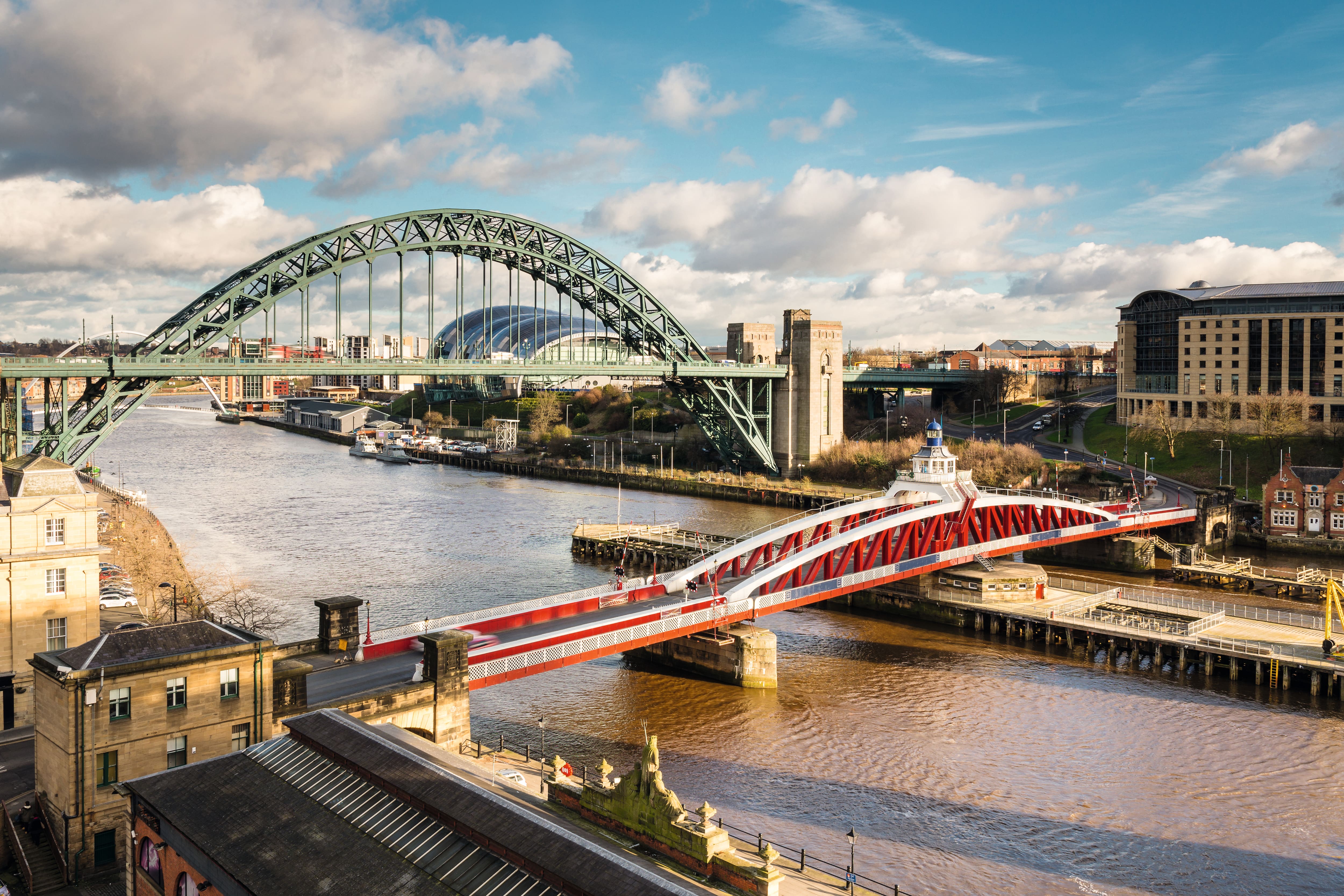 Iconic bridges over the River Tyne.
