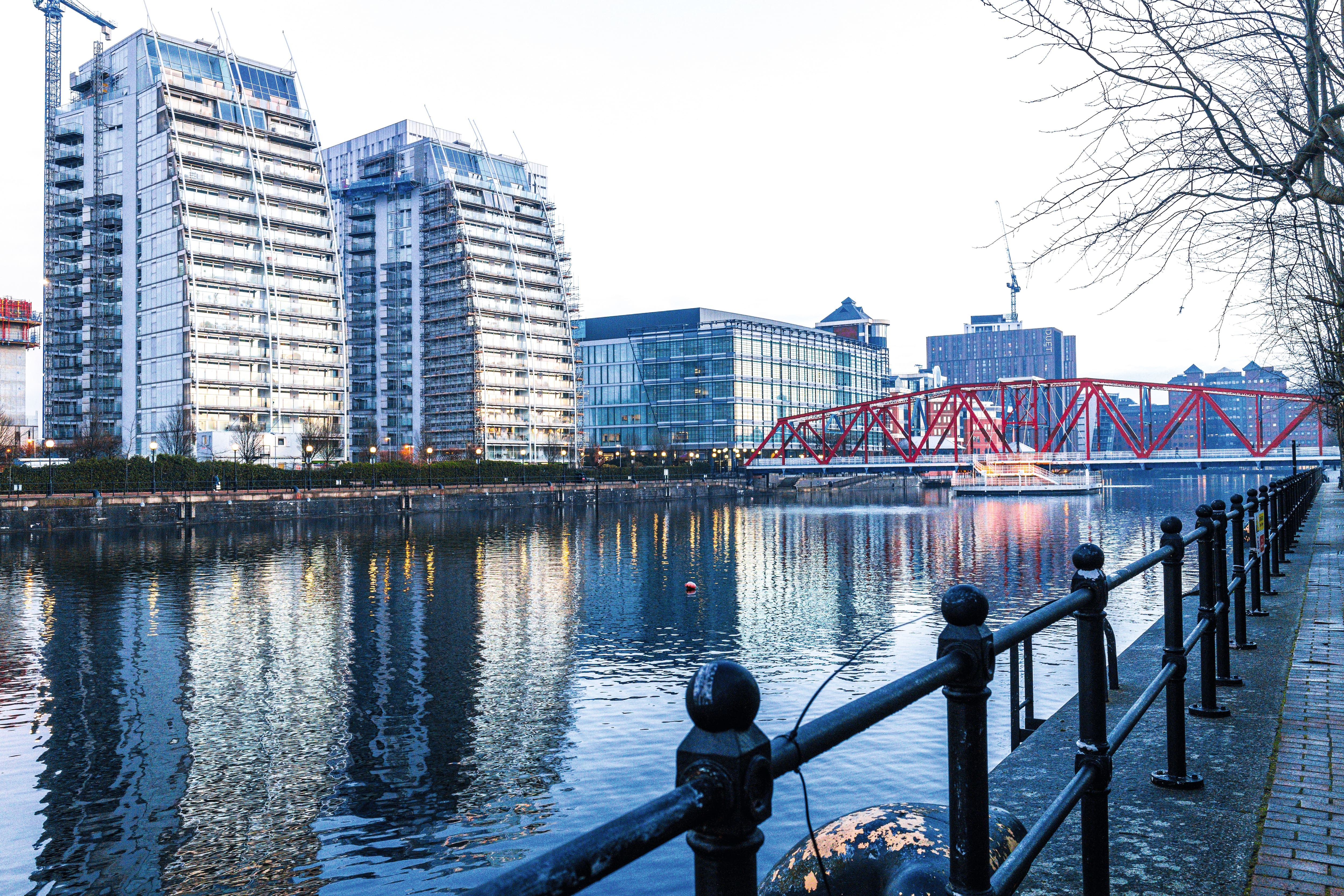 View of Manchester skyline from the river.