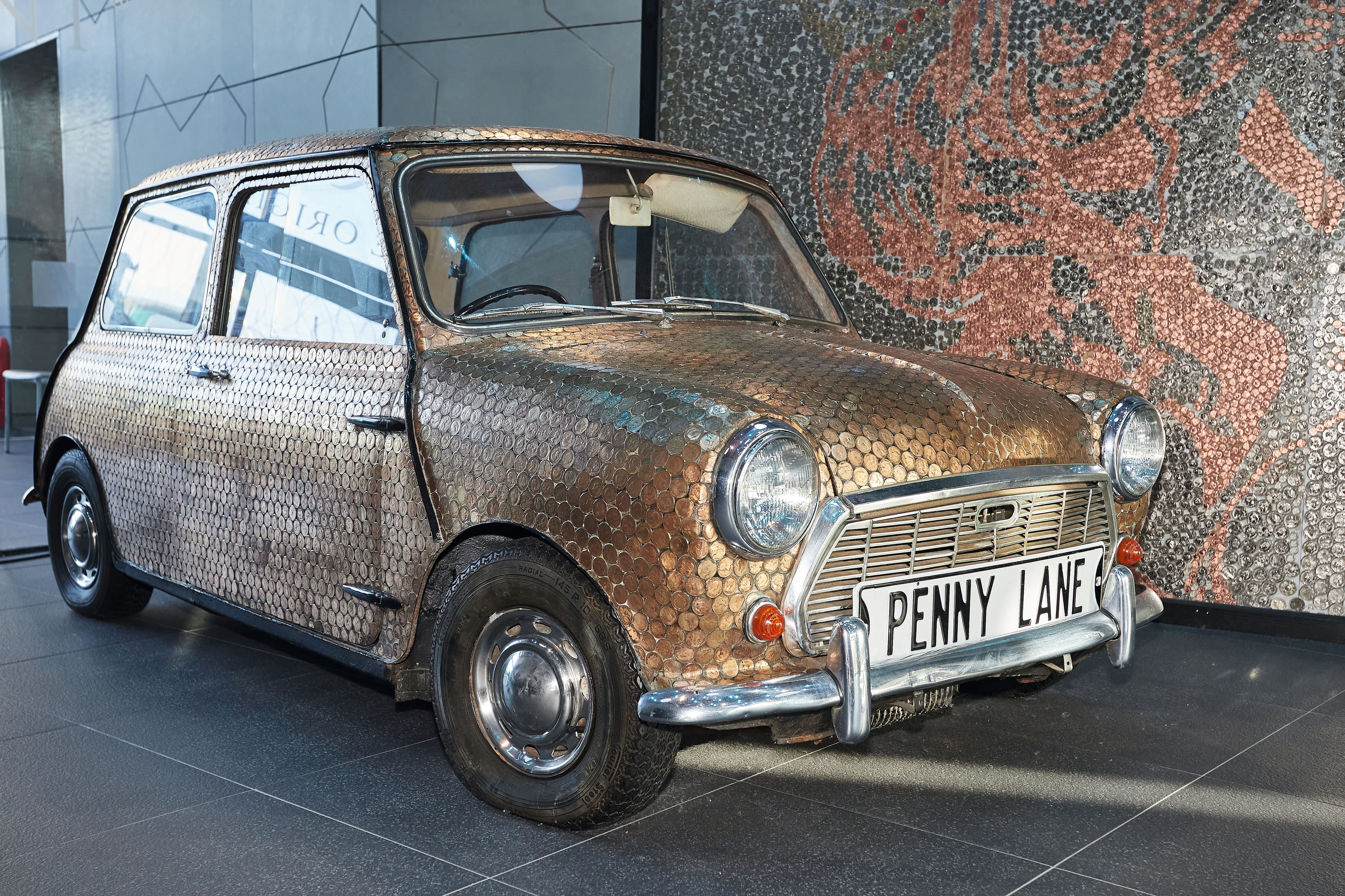 Car made of pennies, The Royal Mint.