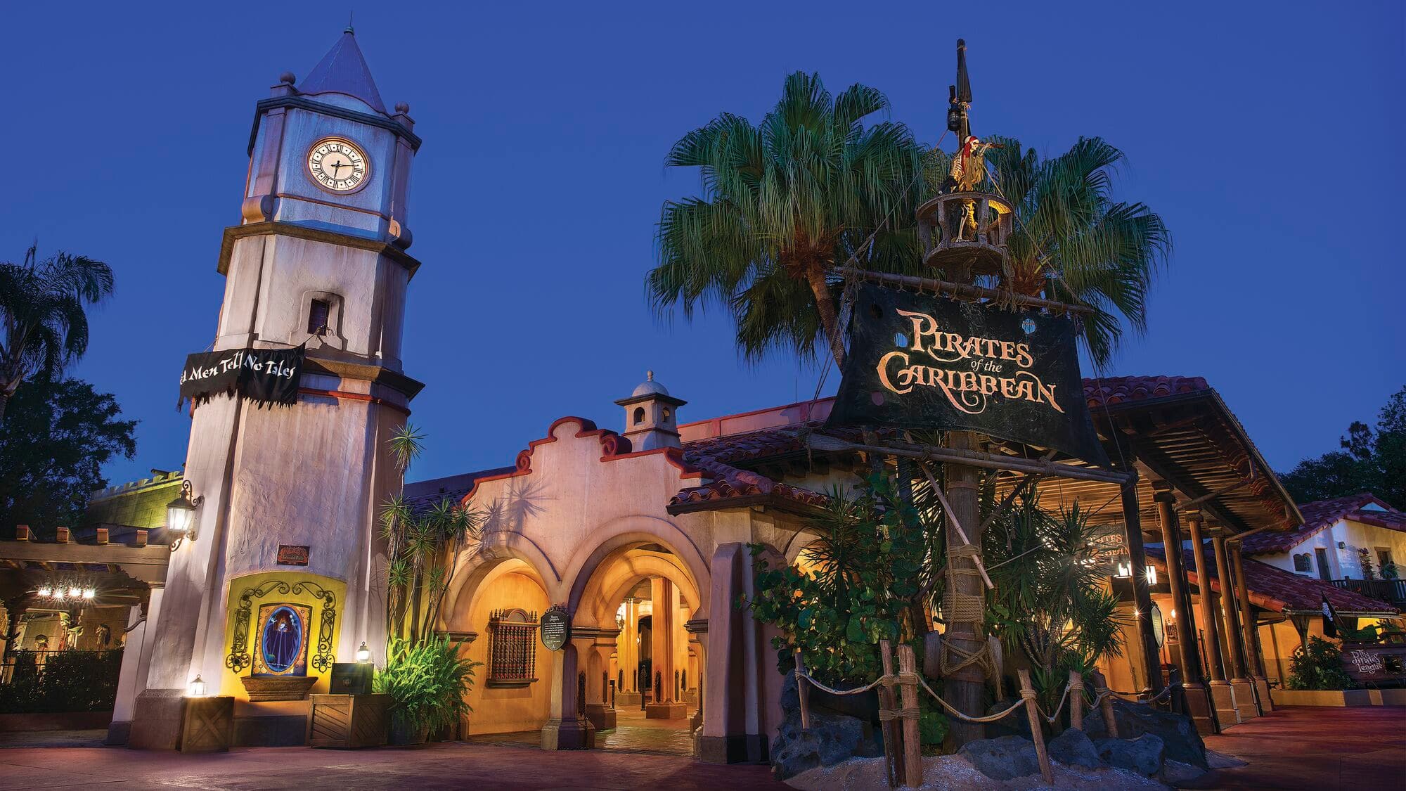 The entrance to the Pirates of the Caribbean.