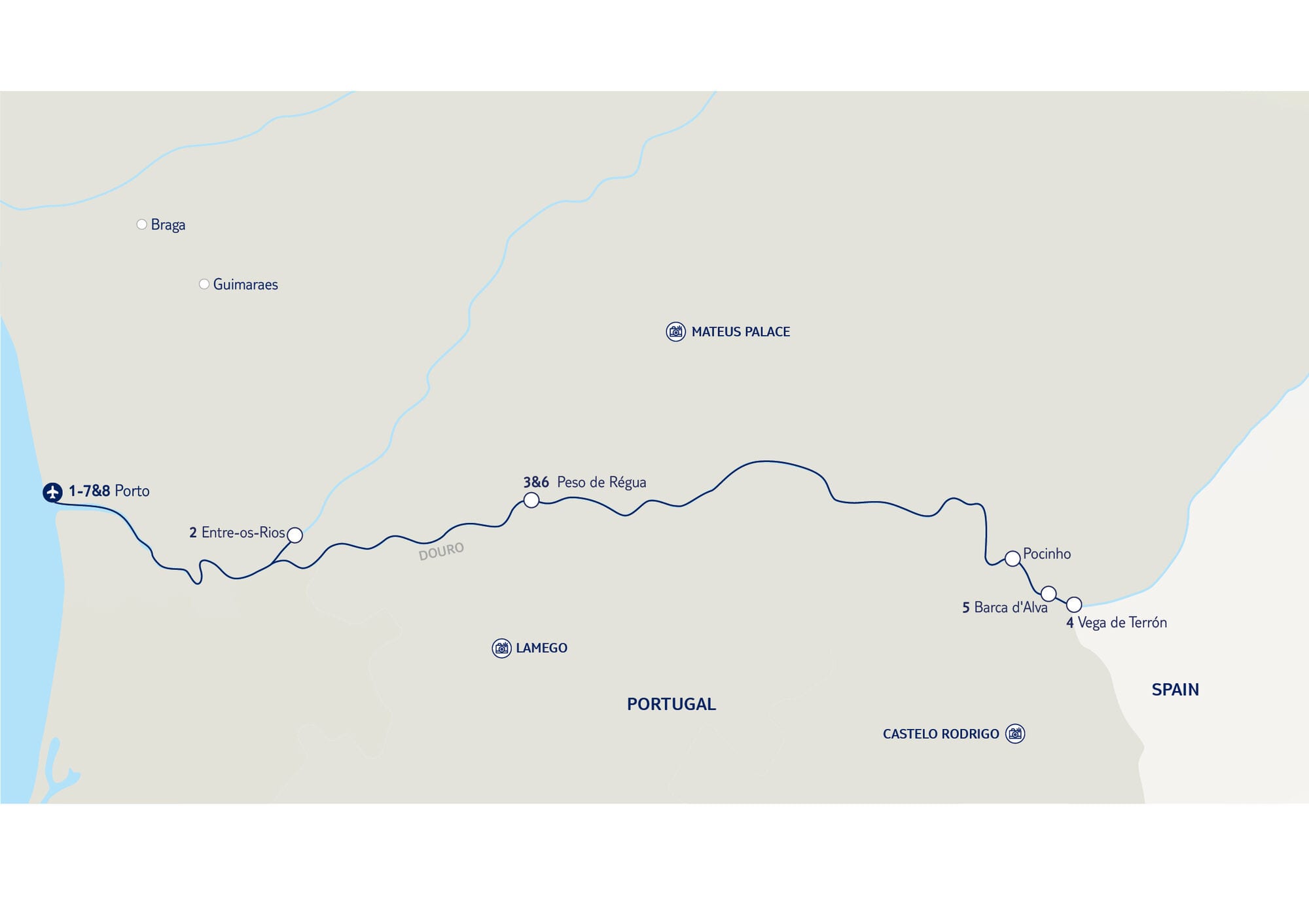 Douro Discovery itinerary map.