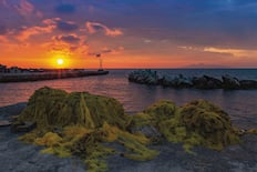 The harbour at sunset, Monolithos, Santorini