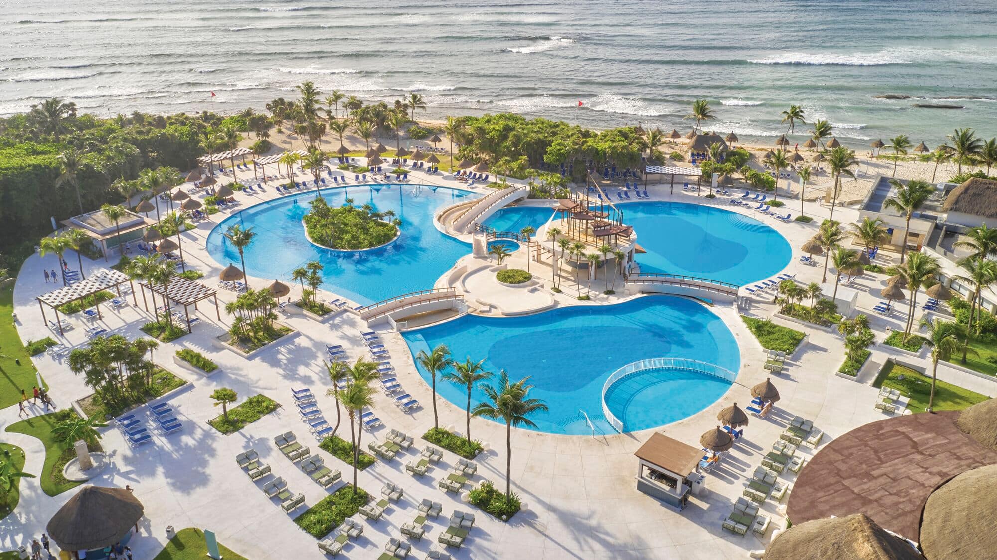 Overhead view of the pool at Bahia Principe Explore Tulum.