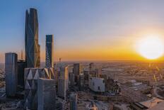 A view of Riyadh at sunset