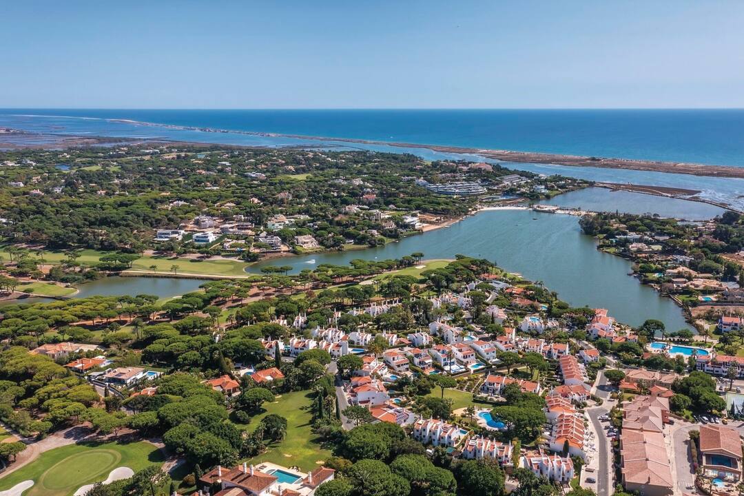 An aerial view of Quinta do Lago and its many golf courses