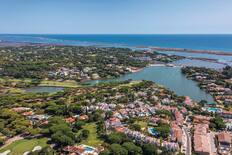 An aerial view of Quinta do Lago and its many golf courses