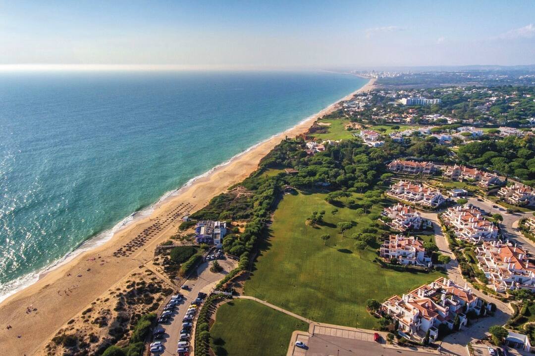 An aerial view of nearby Dunas Douradas, Vale de Lobo